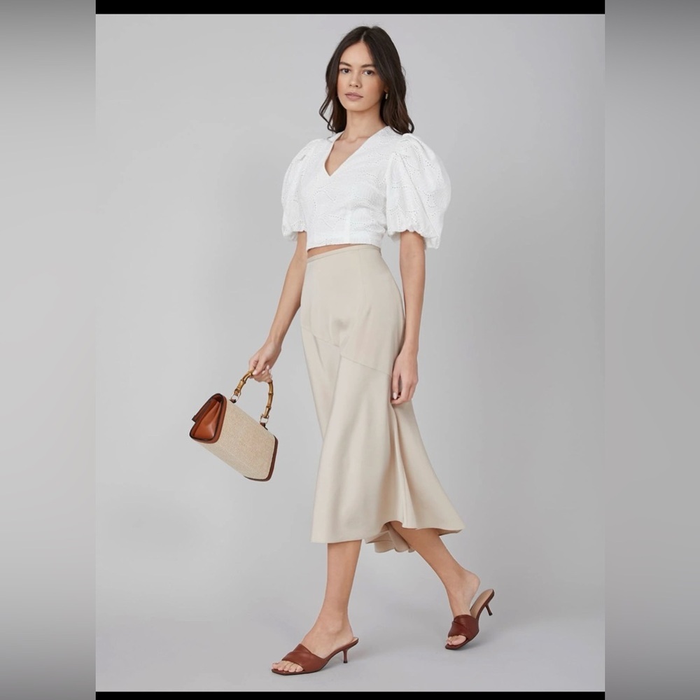 MOTF Beige Midi Skirt